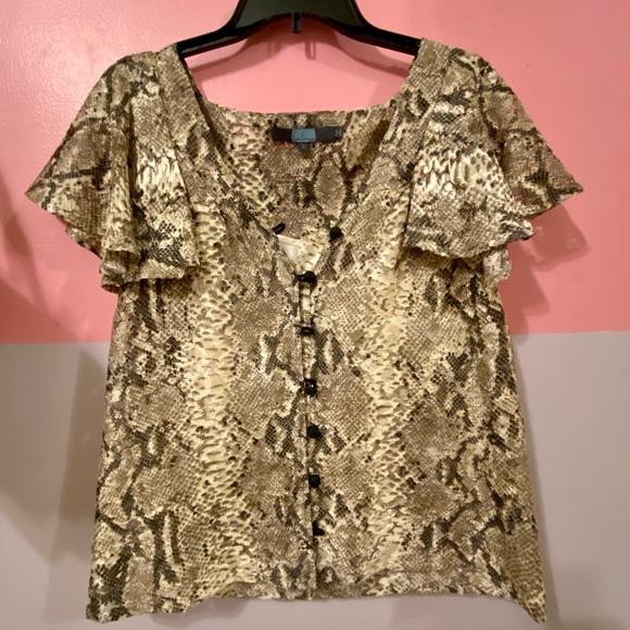Anthropologie Eva Franco Snake Print Blouse - Picture 7 of 12